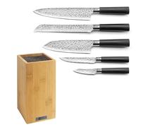 RICHARDSON SHEFFIELD - Bloc 5 couteaux de cuisine - Katana - Acier Inoxydable 13 C - Finition Satinée - 26 x 15.5 cm - Noir