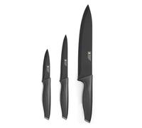 RICHARDSON SHEFFIELD - Set 3 couteaux de cuisine : Office, Utile et Chef - Advantage - Acier inoxydable 13 C, Finition PVD mat (Physical vapor deposition) - Noir