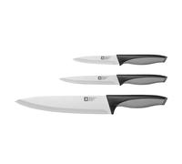 Richardson Sheffield - Set 3 couteaux de cuisine : utile, office et chef - Advantage - Acier inoxydable 13 C, Finition Satinée - Noir et Gris