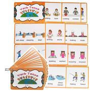 Richardy 24 groupes verbe tendu anglais Flashcards carte de poche grammaire apprentissage btiment vocabulaire cole domicile fournitures de ma