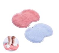 Richbeliefy Back Scrubber, Shower Foot and Back Scrubber with Suction Cups, Silicone Foot Rubbing Mat, Saludea Shower Foot & Back Scrubber, Wall Mounted Massage Pad, Soft (2pcs-a)