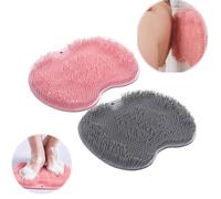 Richbeliefy Back Scrubber, Shower Foot and Back Scrubber with Suction Cups, Silicone Foot Rubbing Mat, Saludea Shower Foot & Back Scrubber, Wall Mounted Massage Pad, Soft (2pcs-c)