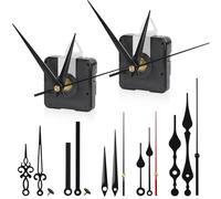 RichDeer 2 pièces Mécanisme d'horloge silencieux Accessoires d'horloge pour DIY, mécanisme pour horloge murale avec ensemble de 5 aiguilles, mouvement à quartz silencieux, pour kit de réparation