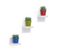 Riche House 3 Pack Small Floating etageres pour mur de 4 pouces de rebord en plastique pour Mini Decor Style Compact petit etagere murale avec 2