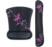 RICHEN Repose-poignet pour clavier et souris Ensemble ergonomique avec tapis de souris, durable, confortable et léger pour une saisie facile et un soulagement de la douleur (Papillon violet)