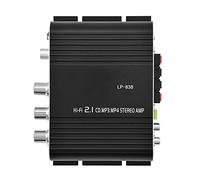 Richer-R Amplificateur Stéréo, Mini Portable Amplificateur 2.1 Entrée Audio & 3.5mm Basse Auto Voiture Amplificateur pour téléphones Mobiles, lecteurs DVD, Ordinateurs, MP3 / MP4(Noir)