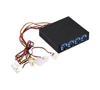 Richer-R Contrôleur de Ventilateur, Contrôleur de Vitesse Ventilateur CPU avec 4 Channel LED Bleue PC CPU Fan Controller pour PC de Bureau (Noir)