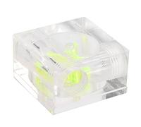 Richer-R Débitmètre Indicateur Capteur Interrupteur 2 Voies / 3 Voies G1/4 Filetage Water Flow Meter Indicator en Acrylique pour PC Water Cooling System(Quadrate 3 Voies)