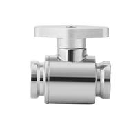 Richer-R, G1 / 4 "Raccord de Valve à Bille Chrome, Valve en Laiton de Haute qualité pour Watercooling système (Argent)