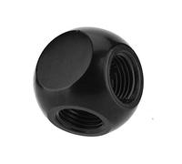 Richer-R G1 / 4" Tube sphérique en métal 4 façons connecteur en Laiton, de Haute qualité et Durable pour PC Watercooling(Noir)