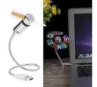 Richer-R Ventilateur USB, Portable Flexible USB Ventilateur avec Lumière LED Affichage Message pour PC Portable