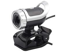 Richer-R Webcam Camera HD, Web Cam PC avec Microphone intégré 12M Pixels 360 ° Support Rotatif pour PC, Compatible avec XP / / / / Vista(Argent)