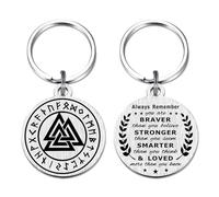 Richesele Porte-clés amulette Viking Norse Odin Valknut - Nœud celtique Viking Runes Noeud Safe Protection de voyage - Cadeau Viking pour homme et femme, Argenté., S