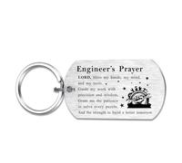 Richesele Porte-clés prière d'ingénieur - Acier inoxydable gravé au laser Cadeau inspirant pour ingénieurs, obtention de diplôme, anniversaire, retraite