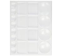 Richeson Plastic Acrylic/Watercolor Palette, 9.75 x 13 in, 20 Wells, White (400205)