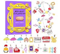 Richeyty Calendrier de L' DIY Bracelet à Breloques de Noël Calendrier de Compte à Rebours de Noël Émission de Télévision Cadeau de Noël pour Femme Fille