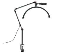 Richeyty LumièRe VidéO LED de 16 Pouces en Forme de Demi-Lune, Anneau de Bureau pour Salon de Beauté, Maquillage, Diffusion en Direct, LumièRe de Remplissage, Prise-EU B