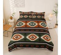 richhome Housse de Couette 220x240cm Boho Aztec Parure de Lit Microfibre Bohémie Occidental Ensemble Literie Vacheboy L'ouest Sauvage avec Fermeture Éclair Southwestern Douce Ethnique Style
