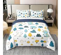 richhome Parure de Lit 200x200cm Garçons Dinosaures Housse De Couette 100% Coton Impression Numérique 3D Parure de Lit 2 Personnes Animaux Ensembles Housses Couette avec 2 Taies d'oreiller