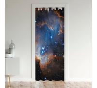 richhome Rideau de porte mystère galaxie, ciel étoilé scintillant, nébuleuse à l'aquarelle, pour décoration de chambre, 1 panneau, 106,7 cm de large x 203,2 cm de long, ciel étoilé foncé
