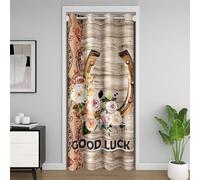 richhome Rideau de porte rustique en forme de fer à cheval - 1 panneau - 132,1 cm de large x 203,2 cm de long - Style rustique - Pour porte de placard - Style rustique - Pour chambre à coucher