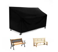 RICHIE Housse de banc de jardin 3 places imperméable, coupe-vent, anti-UV et indéchirable en tissu Oxford 420D, pour extérieur, 163 x 66 x 63/89 cm, noir