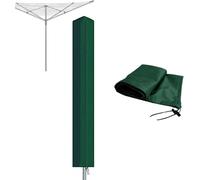 RICHIE Housse de protection pour séchoir à linge rotatif 600D imperméable avec fermeture éclair 16 x 16 x 180 cm - Housse de protection coupe-vent pour séchoir à linge Vert