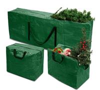 RICHIE Lot de 3 grands sacs de rangement pour sapin de Noël avec 2 sacs de décoration de Noël pour arbres de Noël jusqu'à 2,3 m de haut, boîte de rangement facile à transporter, sacs de rangement