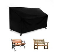 RICHIE LoveSeat Housse de banc de jardin imperméable 2 places, coupe-vent, anti-UV et résistante aux déchirures en tissu Oxford 420D, pour canapé 2 places, 134 x 66 x 63/89 cm, noir