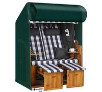 RICHIE Strandkorbhülle Wasserdicht, Winddicht, UV-beständig, Reißfest Aufgewertete PE-Gewebeabdeckung für Strandkorb, DHBCC135-0GR ((135x105x175/140cm), Grün