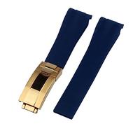 Richie strap ] Bracelet de montre en caoutchouc de 20 mm avec boucle déployante de rechange pour Rolex Yacht Master Oysterflex Submariner GMT Daytona, 20