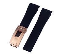 Richie strap ] Bracelet de montre en caoutchouc de 20 mm avec boucle déployante de rechange pour Rolex Yacht Master Oysterflex Submariner GMT Daytona, 20
