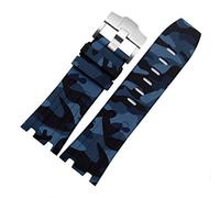 Richie strap ] Bracelet de montre en caoutchouc de 28 mm style OEM pour AP100 Audemars Piguet Royal Oak Offshore Multi couleur camouflage, Camouflage bleu, Sangle