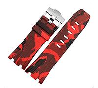 Richie strap ] Bracelet de montre en caoutchouc de 28 mm style OEM pour AP100 Audemars Piguet Royal Oak Offshore Multi couleur camouflage, Camouflage rouge., Sangle