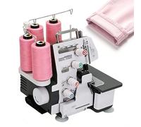 richigblosmum Machine à Coudre Overlock 1300ppm, Surjeteuse 3 & 4 Fils avec 12 Types D'overlock, Pied Presseur & Longueur De Point Réglables pour Couture Maison, Création Mode, Confection