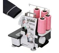 richigblosmum Surjeteuse Overlock pour Débutants : Réglage Facile Pied & Point, 3 & 4 Fils, 1300 Ppm, 12 Types D'overlock, Surjeteuse Complète pour DIY, Ourlets & Finitions