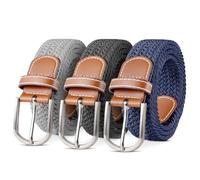 RichLuck Ceintures pour Homme 3 Packs, Ceinture Tressée Élastique pour Homme, taille unique