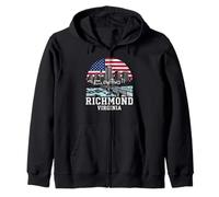 Richmond City Virginia Drapeau américain Sweat à Capuche
