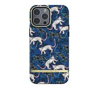 RICHMOND & FINCH Hadwii Étui de téléphone portable conçu pour iPhone 13 Pro Max, 6,7 pouces, étui à double bloc, testé en chute, bords surélevés résistants aux chocs, coque de protection, léopard bleu