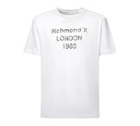 Richmond - T-Shirt à Imprimé Contrasté sur le Devant - Homme - Tops - Blanc - Taille: S