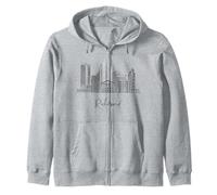 Richmond Virginia Skyline US Voyage Souvenirs Paysage urbain Sweat à Capuche