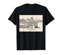 Richmond Virginia Vintage Skyline Dessin T-Shirt