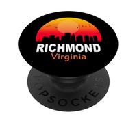 Richmond Virginia Vintage Sunset Retro City State USA PopSockets PopGrip Adhésif