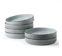 Richmount Star Set de 6 assiettes à pâtes profondes de 21 cm, Bleu Fumée