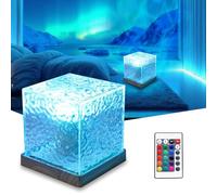 RICHMYC Projecteur de vagues de l'océan, 16 couleurs, lampe à eau rotative graduelle avec télécommande, décoration de plage, projecteur d'aurores boréales sur le thème de la mer pour bureau, chambre