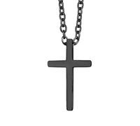 Richsteel Collier Croix avec Pendentif - Or/Noir/Acier Inoxydable - Chaîne Réglable - Bijoux Chretienne Catholique Religion pour Hommes Femmes Adolescents