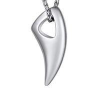 Richsteel Collier Dent de Loup Homme Acier Inoxydable Personnalisable Pendentif Viking Amulette avec Chaîne Ajustable 55+5cm,Bijoux Protection Nordique pour Hommes,Garçons Femmes