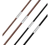 Richsteel Collier en Cuir Marron Artificiel Tressé à Graver pour Hommes et Femmes-2mm Cordon pour Pendentif 55 cm Personnalisable Prénom-Bijoux Unisex Fantaisie