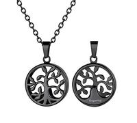 Richsteel Collier Pendentif Arbre de Vie Symbole Urne-Memorial Ash Souvenir Bijoux - Personnalisé Gravé en Acier INOX Argenté avec Chaîne20+2" +Kit de Remplissage Couleur Argente