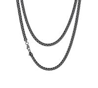 Richsteel Collier Ras du Cou Boîte Chaine Homme Acier Inoxydable Cadeaux pour Garçons Bijoux de Mode Noël 56 cm de Longueur, ChaÎne Hip Hop Rockeur